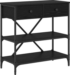 vidaXL Konzolasztal fiókkal Fekete tölgy 100 x 34,5 x 75 cm faszínű
