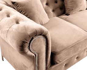 Luxus fotel, világosbarna Velvet szövet, ROMANO