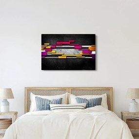Egy kép a színes absztrakció fekete alapon (90x60 cm)