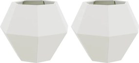 vidaXL Növénytartó 2 pcs Fehér 75 x 75 x 60 cm Acél