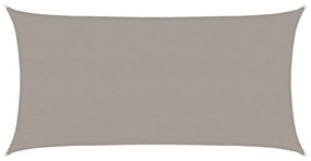 világosszürke négyszögletű HDPE napvitorla 160 g/m² 2,5x5 m