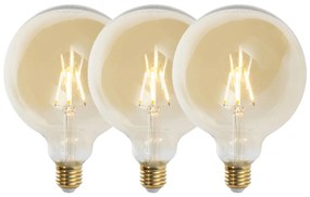 3 db E27-es szabályozható LED izzó G125 arany 5W 450lm 2200K készlet