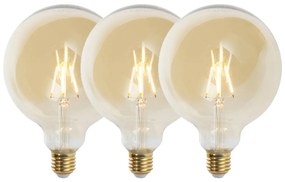 3 db E27 szabályozható LED lámpa készlet G125 arany 5W 450 lm 2200K