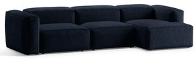 Sötétkék kordbársony sarokkanapé (jobb oldali-heverő résszel) Bergano – Cosmopolitan Design