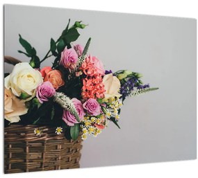 Egy kosár virágokkal képe (70x50 cm)