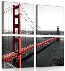 Vászonkép 4 darabos, Golden Gate Bridge 50x50 cm méretben