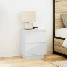 2 db fehér éjjeliszekrények LED világítással 38x34x50 cm