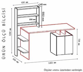 Íróasztal Melis - Walnut, Anthracite