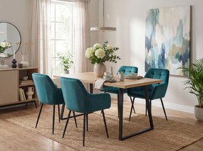 Sötétzöld LOREN VELVET étkezőszék fekete lábakkal