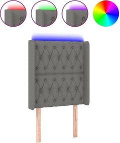 vidaXL sötétszürke szövet LED-es fejtámla 83x16x118/128 cm
