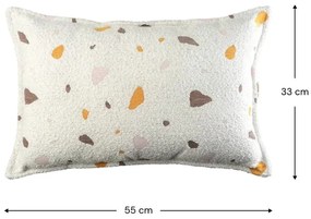 Krémszínű buklé-zsenília párna gyerek kanapéhoz Terrazzo Bolster – Wigiwama