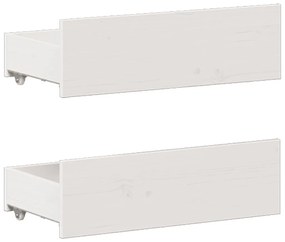 fehér tömör fenyőfa ágy matrac nélkül fejtámlával 200 x 200 cm