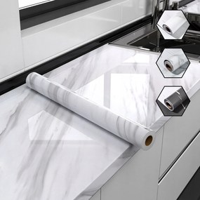 1 tekercs márvány falmatrica konyhapult tapéta (fehér)