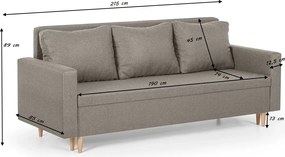 KENO fotelágy Szürke/sötétbarna