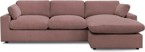 Rózsaszín kordbársony sarokkanapé Belair – Bobochic Paris