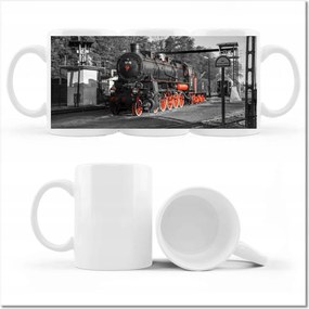 Nyomott mintás bögre Gőzmozdony mozdony