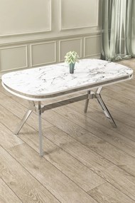 Olya - White Marble, Chrome