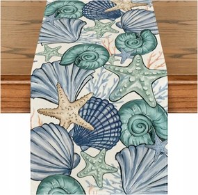 Asztalterítő óceánok, kagylók, korallok, nyári futófelület 40 x 140cm