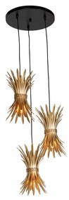 Art Deco függőlámpa arany 3 fényű - Wesley