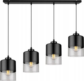 Mennyezeti Lámpa Függő Csillár Fekete Loft Üveg Díszléc Konyhába Nappaliba