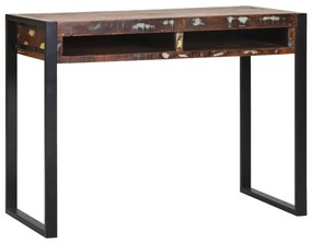 Tükörrel ellátott pipereasztal Többszínes 100x50x75 cm Tömör újrahasznosított fa