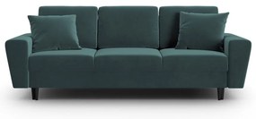 Petróleum színű bársony kinyitható tárolóhelyes kanapé 235 cm Kyoto – Cosmopolitan Design