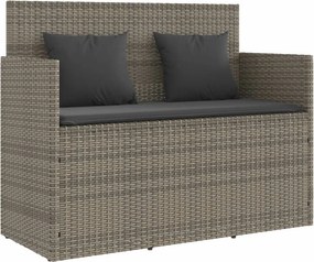 vidaXL szürke polyrattan akácfa kerti pad párnával