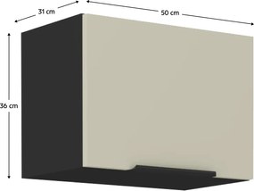 Felső szekrény, kasmír/fekete, ARAKA 50 GU-36 1F