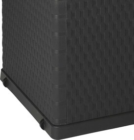 Antracitszürke Pp Rattan Kerti Tárolóláda 120 X 56 X 63 Cm