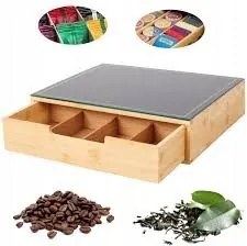 Bambusz Kávés Szekrény Üveg Asztallap Fekete Arany Kerettel Nagy 91