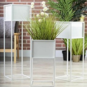 Virágállvány 70x24 cm, fehér