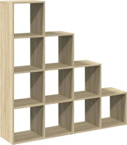 vidaXL 4 szintes sonoma tölgy elválasztó könyvespolc 131,5x29x131,5 cm