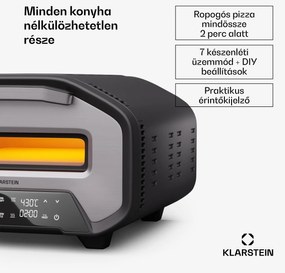 Klarstein PizzaForno elektromos pizzasütő 1 700 W teljesítménnyel, 7 program + memória funkció, digitális kijelző