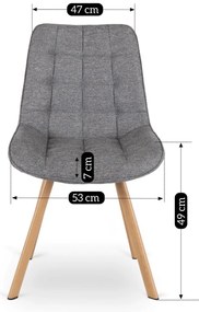 KATHY Kárpitozott Étkezőszék Szürke Színben