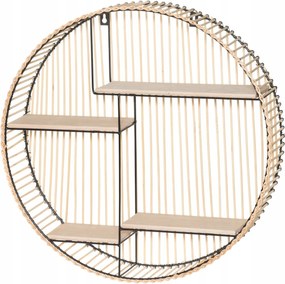 Dekoratív Fali Polc Rattan Kerek Apróságok Ø 50 cm A Nappaliba