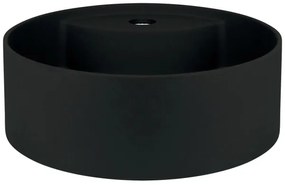 Deante CQS_NU4B - SILIA ráépíthető mosdó csaplyukkal, átm. 36 cm, gránit/fekete