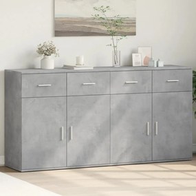 2 db betonszürke szerelt fa tálalószekrény 79 x 38 x 80 cm