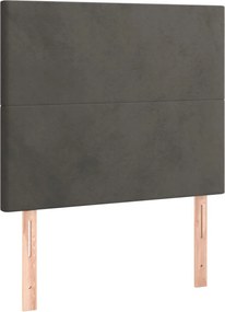 sötétszürke bársony fejtámla 80x5x118/128 cm