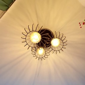 LED Csillár zsinóron MERCURE 3xE27/15W/230V ø 50 cm fekete