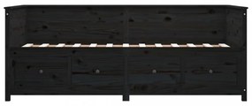 fekete tömör fenyőfa kanapéágy 100 x 200 cm