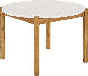 Étkezőasztal Terracina, fehér/natúr, ø 120 cm - House Nordic