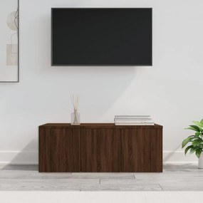 barna tölgyszínű szerelt fa TV-szekrény 80x34x30 cm