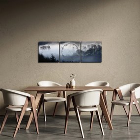 A köd képe az erdő felett (órával) (90x30 cm)