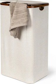 Krémszínű textil szennyeskosár Bamboo/Linen – Bigso