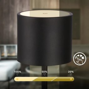 Briloner 7521015 - SIGO LED fényerőszabályozható asztali lámpa 2,5W/5V IP44 2600 mAh fekete