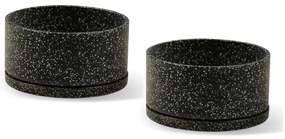 Terrazzo 2 db sötétszürke virágcserép - Bonami Selection
