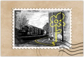 Poszter 90x60 Banksy sárga virág