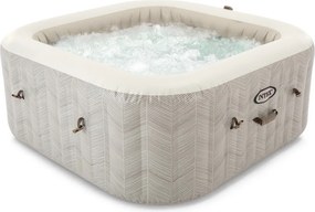 Jacuzzi, INTEX Chevron Deluxe Square S2, 175 x 175 x 71 cm, chevron mintás, 4 személyes, 140 buborékfúvókás, sósvizes rendszer, mobilalkalmazás vezérlés (28446)