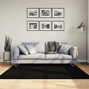 HUARTE fekete rövid szálú puha és mosható szőnyeg 160 x 160 cm