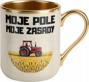 Prémium Bögre Arany Ekrü Gazda Mezőgazdasági Traktor Vicces Ajándék